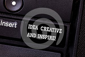 Text sign showing Idea Creative And Inspire. Conceptual photo Inspiration creativity motivation for originality Keyboard