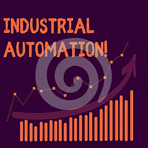 Text sign showing Industrial Automation. Conceptual photo Use of control systems to handle industrial process