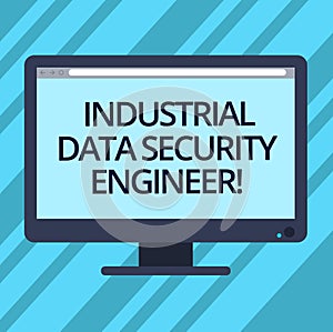 Text sign showing Industrial Data Security Engineer. Conceptual photo Technology network system engineering Blank