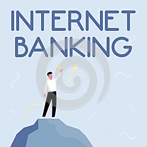 Text sign showing Internet Banking. Business overview banking method which transactions conducted electronically