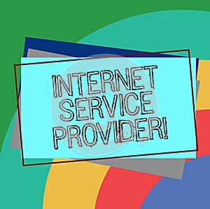 Text sign showing Internet Service Provider. Conceptual photo Company that provides access to the Internet Pile of Blank