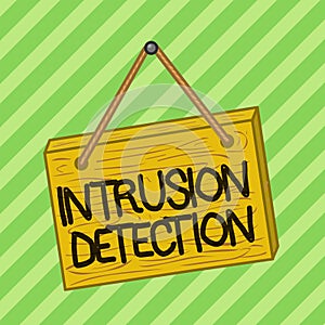 Text sign showing Intrusion Detection. Conceptual photo monitors a network or systems for malicious activity Square
