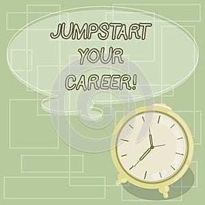Text sign showing Jumpstart Your Career. Conceptual photo Make it work successfully after a period of failure Blank