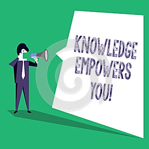 Text sign showing Knowledge Empowers You. Conceptual photo Education responsible to achieve your success