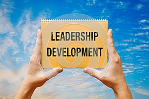 Text sign showing Leadership Development. Self-confidence Motivation