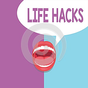 Text sign showing Life Hacks. Conceptual photo Strategy technique to analysisage daily activities more efficiently