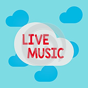 Text sign showing Live Music. Conceptual photo perforanalysisce given by one or more singers or instrumentalists Square photo