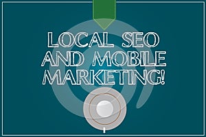 Text sign showing Local Seo And Mobile Marketing. Conceptual photo Search engine optimization Digital promotion Coffee Cup Saucer