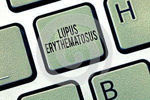 Text sign showing Lupus Erythematosus. Conceptual photo inflammatory condition caused by an autoimmune disease