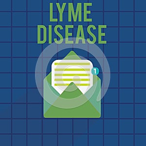 Text sign showing Lyme Disease. Conceptual photo Form of arthritis caused by bacteria that are spread by ticks