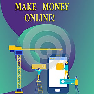 Text sign showing Make Money Online. Conceptual photo Business Ecommerce Ebusiness Innovation Web Technology.