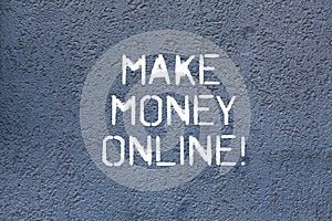 Text sign showing Make Money Online. Conceptual photo obtain cash earning it or by making profit using internet Brick