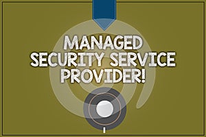 Text sign showing Managed Security Service Provider. Conceptual photo Safety data technology analysisagement Coffee Cup