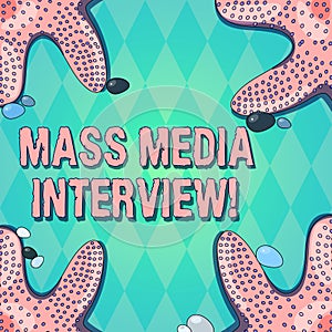 Text sign showing Mass Media Interview. Conceptual photo question and answers for the purpose of broadcast Starfish