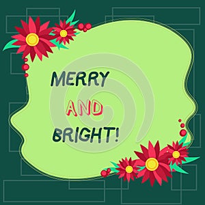Text sign showing Merry And Bright. Conceptual photo defined London Cockney rhyming slang for illumination Blank Uneven