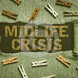 Text sign showing Midlife Crisis. Concept meaning Software development technique Decomposing an application