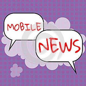 Text sign showing Mobile News. Business idea the delivery and creation of news using mobile devices