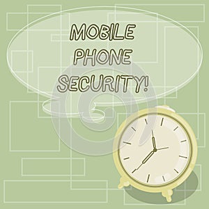 Text sign showing Mobile Phone Security. Conceptual photo secure data on mobile devices Wireless security Blank Color