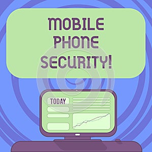 Text sign showing Mobile Phone Security. Conceptual photo secure data on mobile devices Wireless security Mounted