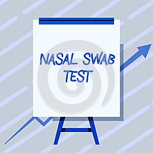 Text sign showing Nasal Swab Test. Business overview diagnosing an upper respiratory tract infection through nasal