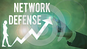 Text sign showing Network Defense. Conceptual photo easures to protect and defend information from disruption