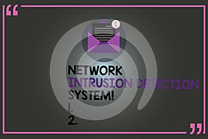 Text sign showing Network Intrusion Detection System. Conceptual photo Safety security multimedia systems Open Envelope