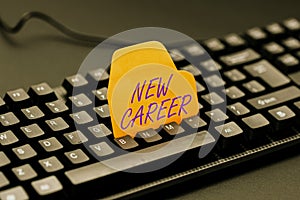 Text sign showing New Career. Conceptual photo a change to a different type of job from the one you have Copying Old
