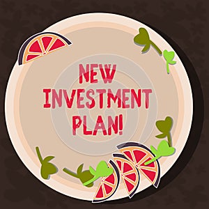 Text sign showing New Investment Plan. Conceptual photo investors make regular equal payments into mutual fund Cutouts