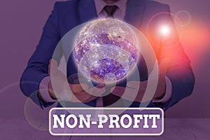 Text sign showing Non Profit. Conceptual photo type of organization that does not earn profits for its owners Elements of this