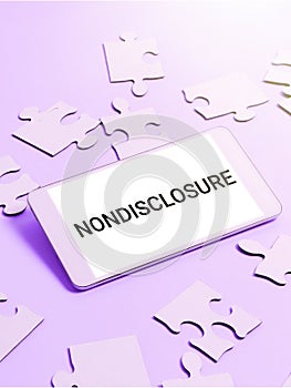 Text sign showing Nondisclosure. Word for Legal Contract Confidential Material or Information