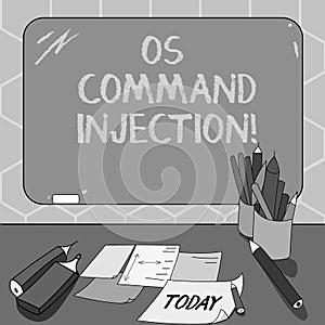 Text sign showing Os Comanalysisd Injection. Conceptual photo Attack technique used for illegal execution of photo