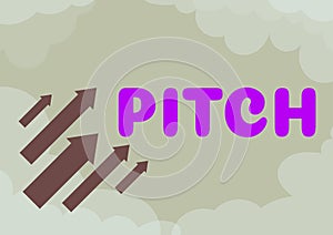 Text sign showing Pitch. Word for quality sound governed by rate vibrations producing high or low tone