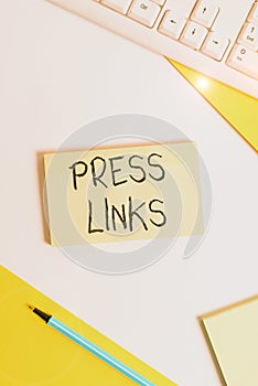 Text sign showing Press Links. Conceptual photo intended to analysisipulate a site s is ranking in Google search Flat