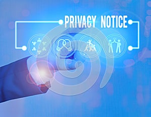 Text sign showing Privacy Notice. Conceptual photo fulfils a legal requirement to protect a customer or client
