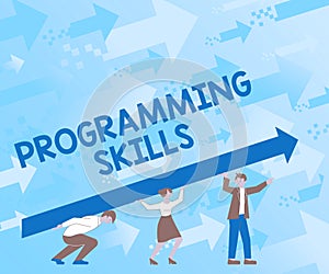 Text sign showing Programming Skills. Concept meaning expertise required to program according to constraints Four