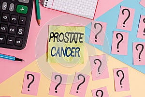 Text sign showing Prostate Cancer. Conceptual photo development of cancer in the male reproductive system Mathematics