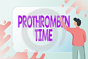 Text sign showing Prothrombin Time. Business overview evaluate your ability to appropriately form blood clots Abstract