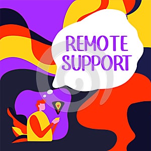 Text sign showing Remote Support. Internet Concept help end-users to solve computer problems and issues remotely