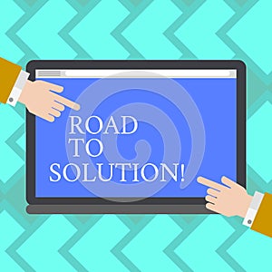 Text sign showing Road To Solution. Conceptual photo path you go to solve problem or difficult situation Hu analysis