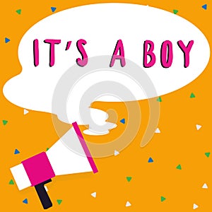 Text sign showing It S A Boy. Business concept Expecting a male baby cute blue colors a lot of car toys