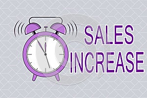 Text sign showing Sales Increase. Conceptual photo Grow your business by finding ways to increase sales