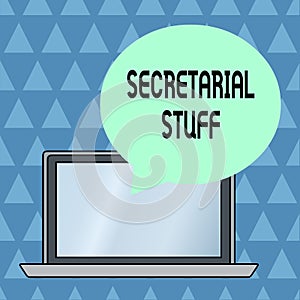 Text sign showing Secretarial Stuff. Conceptual photo Secretary belongings Things owned by demonstratingal assistant