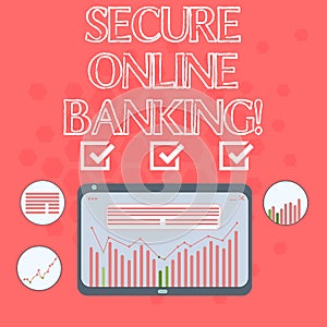 Text sign showing Secure Online Banking. Conceptual photo Safe way of analysisaging accounts over the internet Digital