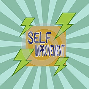 Text sign showing Self Improvement. Conceptual photo process of making yourself a better or more knowledgable Asymmetrical uneven photo
