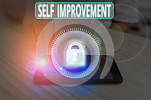 Text sign showing Self Improvement. Conceptual photo process of making yourself a better or more knowledgable. photo