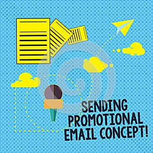 Text sign showing Sending Promotional Email Concept. Conceptual photo Online marketing modern advertising Information