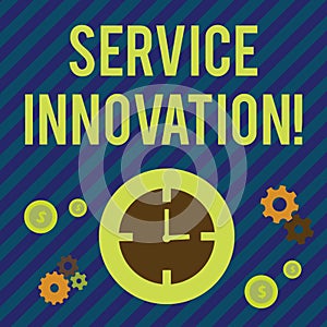 Text sign showing Service Innovation. Conceptual photo changing the way you serve better your customers Time Management
