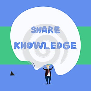 Text sign showing Share Knowledge. Conceptual photo teaching others what I learnt before Giving lectures Front view