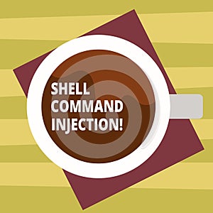 Text sign showing Shell Comanalysisd Injection. Conceptual photo used by hackers to execute system comanalysisds on photo