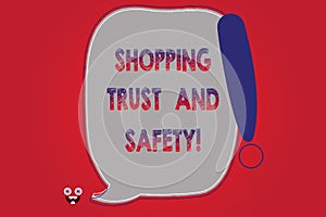 Text sign showing Shopping Trust And Safety. Conceptual photo Security on online purchase services payments Blank Color